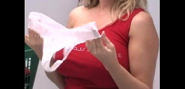  Amber Lynn Bach does a load of laundry and gets a load!